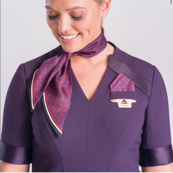 Delta Dresses & Skirts - Zac Posen Delta discontinued Passport Plum purple stewardess uniform dress